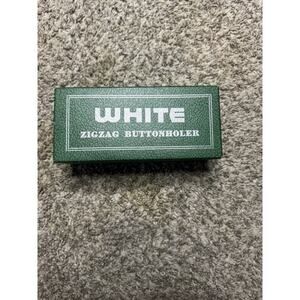 Vintage White Greist Zigzag Buttonholer Attachment w/ Box & Templates